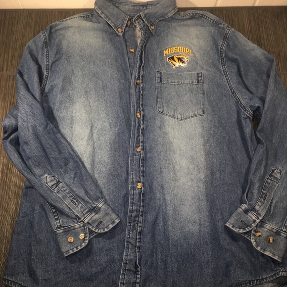 Super Soft Denim MIZZOU Button Down Shirt - Picture 4 of 8